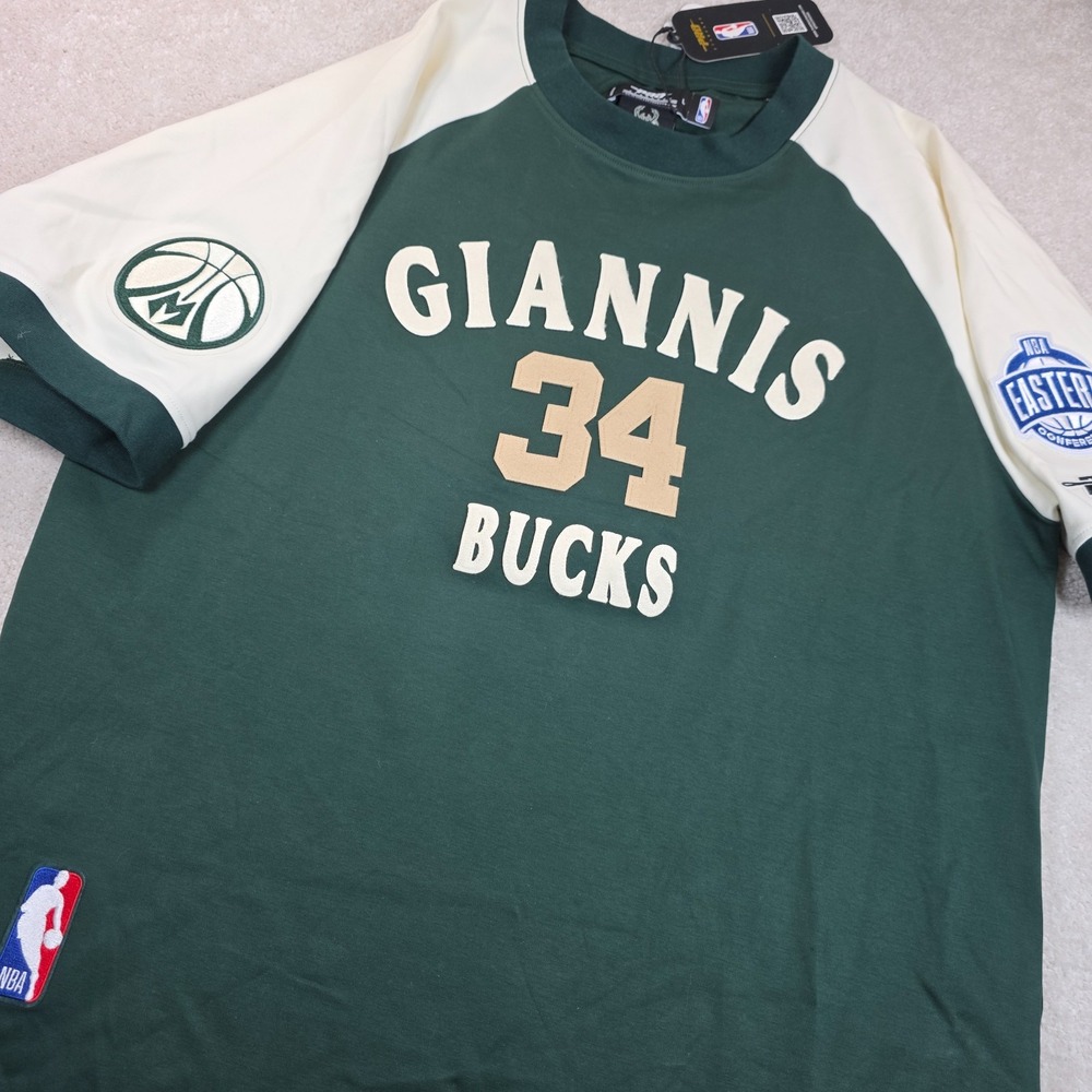 Pro Standard T-Shirt Mens L Green Milwaukee Bucks Giannis Antetokounmpo #34 NWT